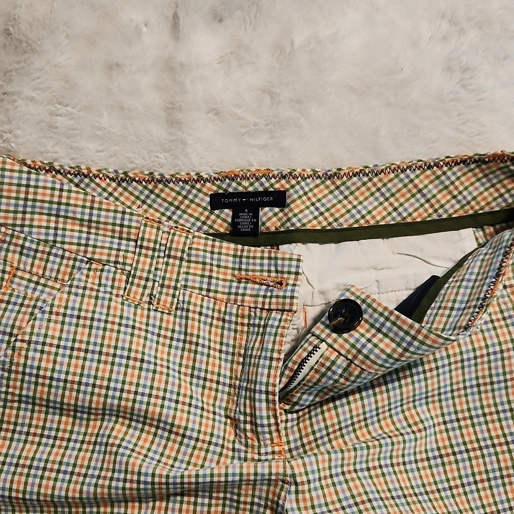 Tommy Hilfiger Green and Orange Checkered Shorts - Picture 11 of 14